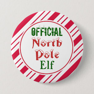 Funny Christmas Elf Button Button