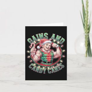 Funny Christmas Elf Gym Workout Gewinne und Candy  Karte