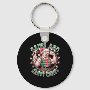 Funny Christmas Elf Gym Workout Gewinne und Candy  Schlüsselanhänger