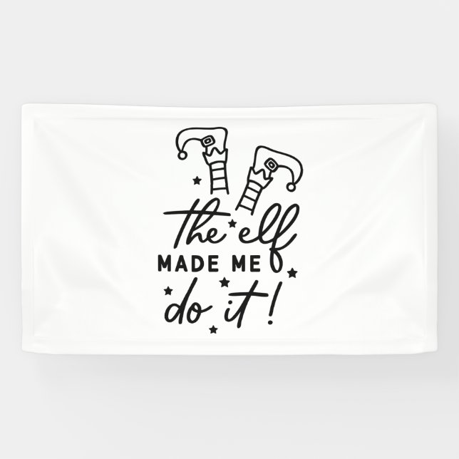 Funny Christmas Elf machte mich Do it Funny Retro  Banner (Horizontal)
