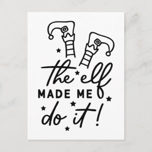 Funny Christmas Elf machte mich Do it Funny Retro Einladungspostkarte