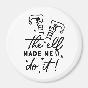 Funny Christmas Elf machte mich Do it Funny Retro Magnet
