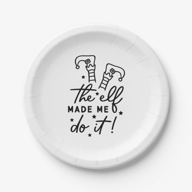 Funny Christmas Elf machte mich Do it Funny Retro  Pappteller (Vorderseite)