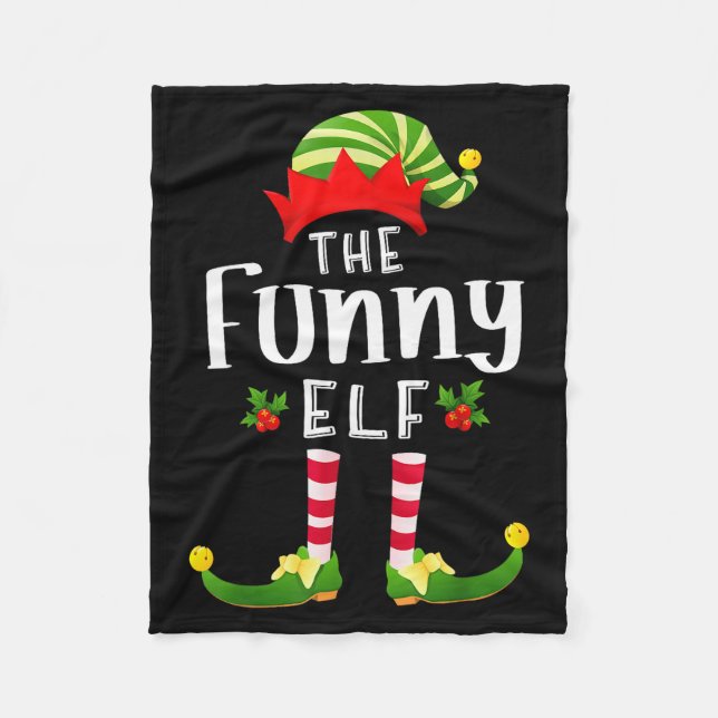 Funny Christmas Elf Matching Pajama X-mas Party  Fleecedecke (Vorderseite)