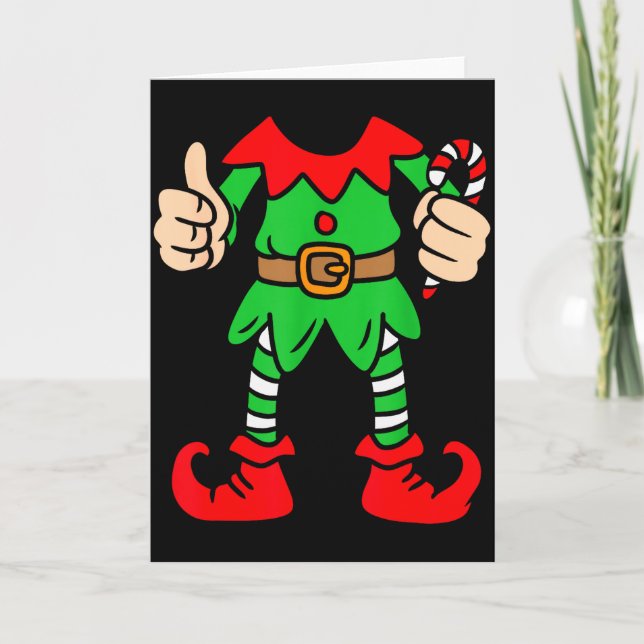 Funny Christmas Elf Outfit Costume Xmas Family Adu Karte (Vorderseite)