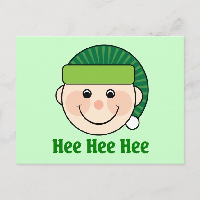 Funny Christmas Elf Postcard Feiertagspostkarte (Vorderseite)