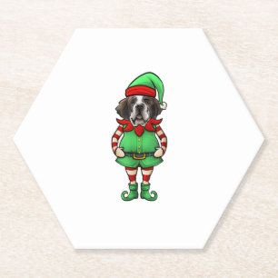 Funny Christmas Elf St Bernard Dog Saint Bernard Untersetzer