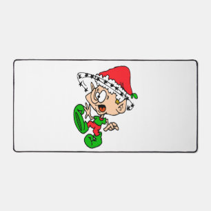 Funny Christmas Elf Xmas Holiday Joke Schreibtischunterlage