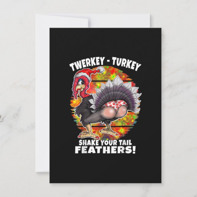 Funny Christmas Erntedank Twerking Türkei Spaß Einladung (Vorderseite)