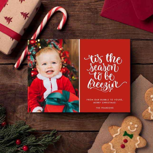 Funny Christmas Family Foto Karierte Karte (Funny Christmas Family Photo Plaid Holiday Card)