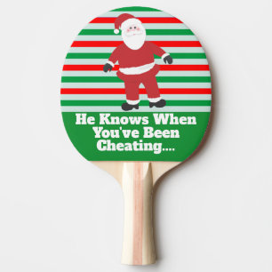 Funny Christmas Family Fun Santa Knows Tischtennis Schläger
