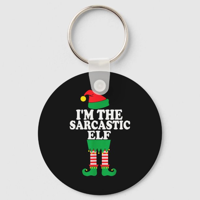 Funny Christmas Family I'm The Sarcastic Elf  Schlüsselanhänger (Vorderseite)