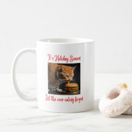 Funny Christmas Fett Cat Tasse Eating Burger