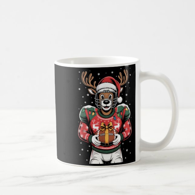 Funny Christmas Football Reindeer  Kaffeetasse (Rechts)