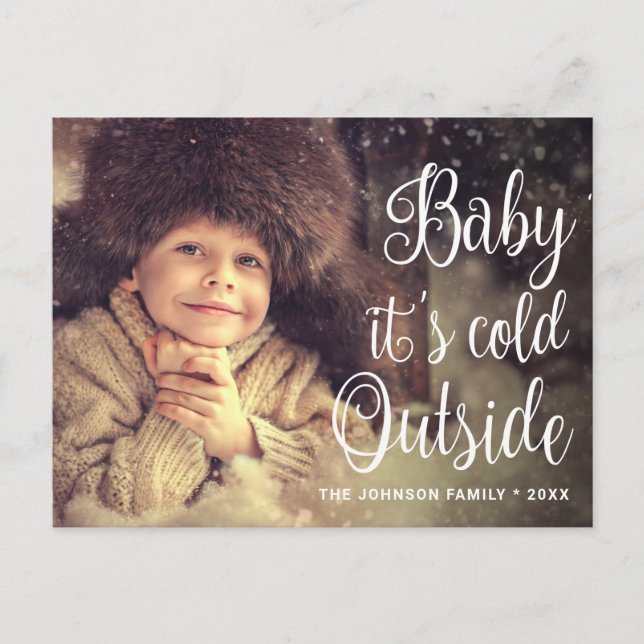 Funny Christmas FOTO Baby Es ist Covid Außenbereic Postkarte (Vorderseite)