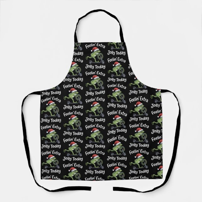 Funny Christmas Frog Feeling Extra Jolly Today  Schürze (Vorderseite)