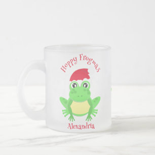 Funny Christmas Frog Weihnachtsmannmütze Neuheit M Mattglastasse