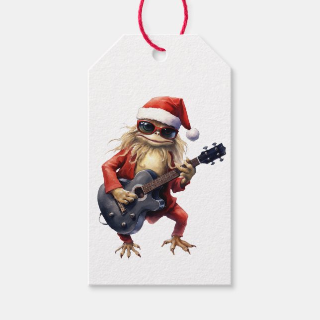 Funny Christmas Frosch Rock Band Geschenk Wrap To  Geschenkanhänger (Vorderseite)