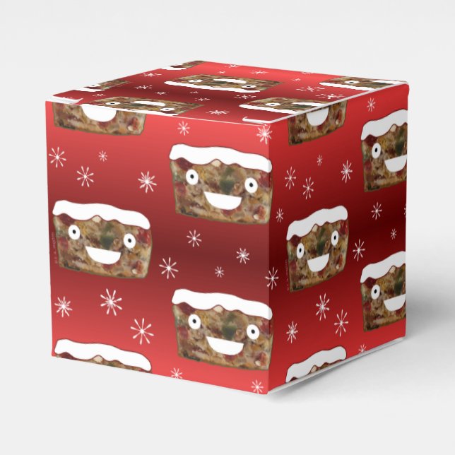 Funny Christmas Fruitcake Muster Red Geschenkschachtel (Vorderseite)