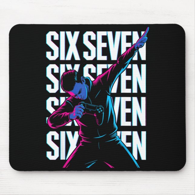 Funny Christmas Gamer Dabbing Xmas Dab Six Seven 6 Mousepad (Vorne)