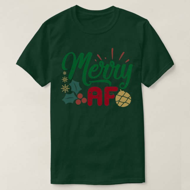 Funny Christmas Geschenk Merry af T-Shirt (Design vorne)
