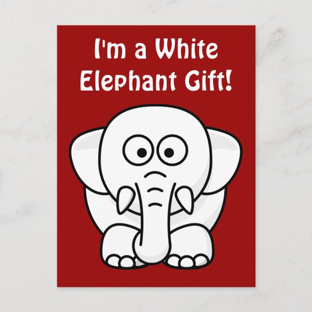 Funny Christmas Geschenk: Real White Elephant Gesc Feiertagspostkarte (Vorderseite)