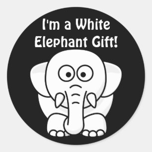 Funny Christmas Geschenk: Real White Elephant Gesc Runder Aufkleber