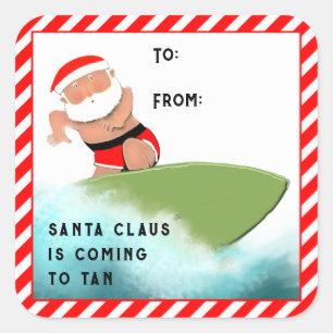 Funny Christmas Geschenke Tags Quadratischer Aufkleber