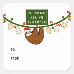Funny Christmas Geschenke Tags Quadratischer Aufkleber