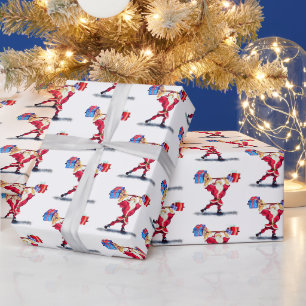 Funny Christmas Geschenkpapier Fitness Santa