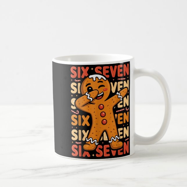 Funny Christmas Gingerbread Cookie Dab Six Seven 6 Kaffeetasse (Rechts)