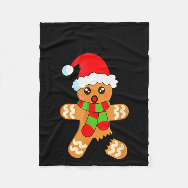 Funny Christmas Gingerbread Man Cookie Oh Snap  Fleecedecke (Vorderseite)