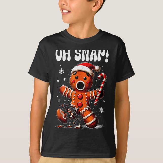 Funny Christmas Gingerbread Man Oh Snap Outfit Paj T-Shirt (Vorderseite)