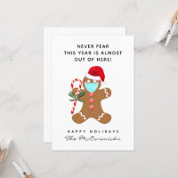 Funny Christmas Gingerbread Man trägt Gesichtsmask