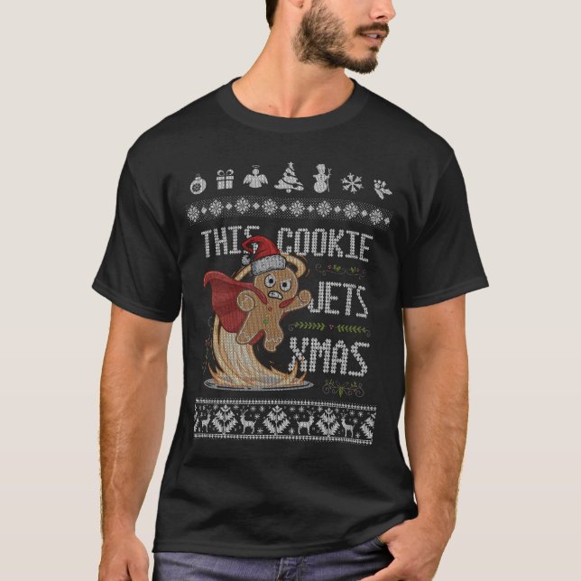 Funny Christmas Gingerbread Superhero T-Shirt (Vorderseite)