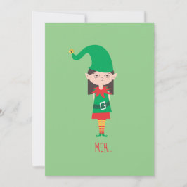 Funny Christmas Girl Elf Feiertagskarte