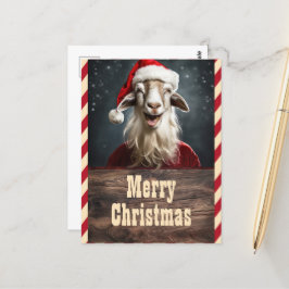 Funny Christmas Goat Postkarte