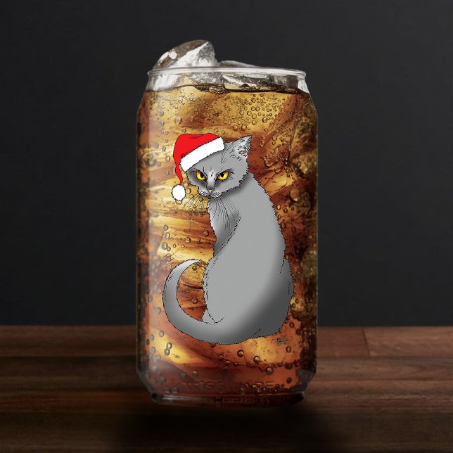 Funny Christmas Gray Cat Dosenglas (Von Creator hochgeladen)