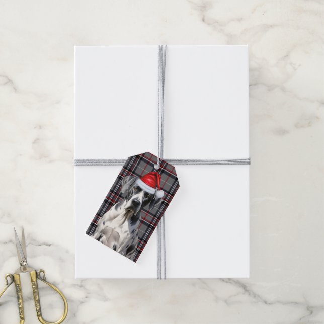Funny Christmas Great Dane für Hundefreunde Geschenkanhänger (Mit Garn)