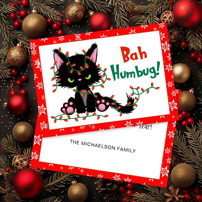 Funny Christmas Grumpy Cat Bah Humbug Card Einladung (Funny Christmas Grumpy Cat Bah Humbug Card)