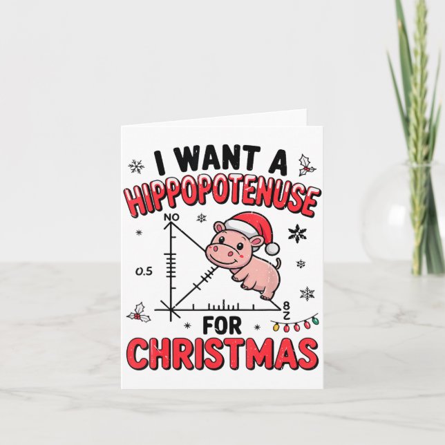 Funny Christmas Hiptamus Math Teacher Gift Ugly Sw Karte (Vorderseite)