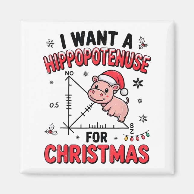 Funny Christmas Hiptamus Math Teacher Gift Ugly Sw Magnet (Vorne)