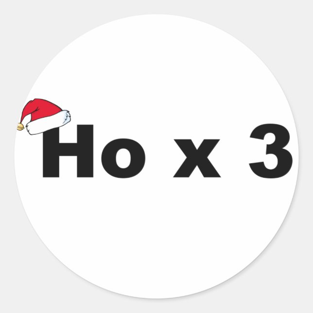 Funny Christmas Ho Ho Ho Runder Aufkleber (Vorderseite)