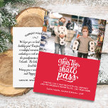 Funny Christmas Holiday Family Foto Benutzerdefini Postkarte<br><div class="desc">Eine lustige Foto-Postkarte mit Kalligrafietyp,  der lautet "Auch das soll passieren" und Ihr Foto.  Fügen Sie Ihren persönlichen Gruß und Familiennamen hinzu.  Eine Karte,  die sicher ein Lächeln zu Freunden und Familie bringen wird.</div>