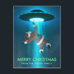 Funny Christmas Holiday Postkarten | Santa UFO<br><div class="desc">Funny Holiday Postkarten. Santa entführt von Außerirdischen / UFO . Ideal für Familienurlaub-Postkarten,  Weihnachtskarten,  Business- oder Firmenkarten.</div>