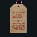 Funny Christmas Holiday Wein Geschenkanhänger<br><div class="desc">Ein schönes Weihnachtsweinschild für einen Weißwein als Geschenk.</div>