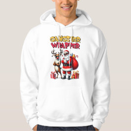 Funny Christmas Hoodie - Gangster Wrapper Santa