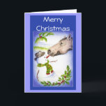 Funny Christmas Horst & Snowman Spaß Feiertagskarte<br><div class="desc">Funny Christmas Horst & Snowman Spaß</div>