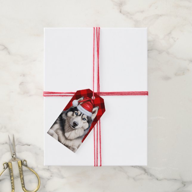 Funny Christmas Husky für Hunde Liebhaber Buffalo  Geschenkanhänger (Mit Garn)