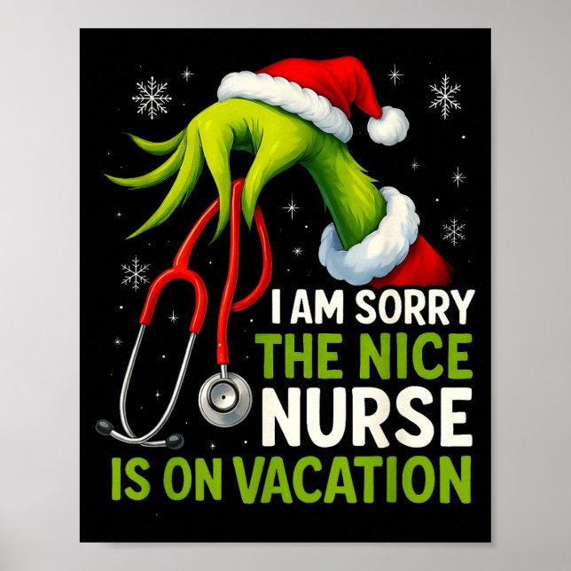 Funny Christmas I Am Sorry The Niche Nurse Medical Poster (Vorne)